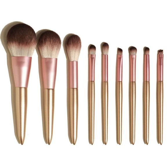 Makeup Brushes Professional Makeup Brushes Sets 9 Pcs Golden Make-up Brush Sets - Picture 8 of 8